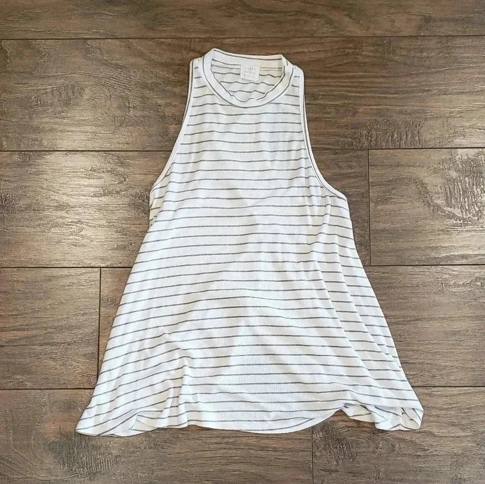 Honey Punch Basics Racerback Striped Tank Top Size Small